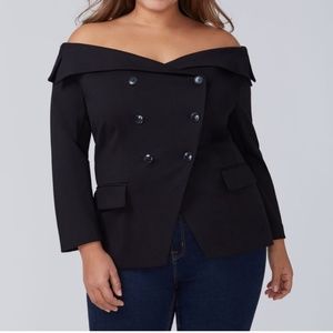 Double Breasted Off Shoulder Top Lane Bryant